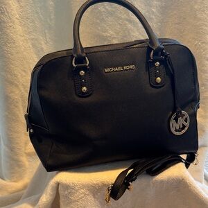 Michael Kors Black Satchel with Gold Details